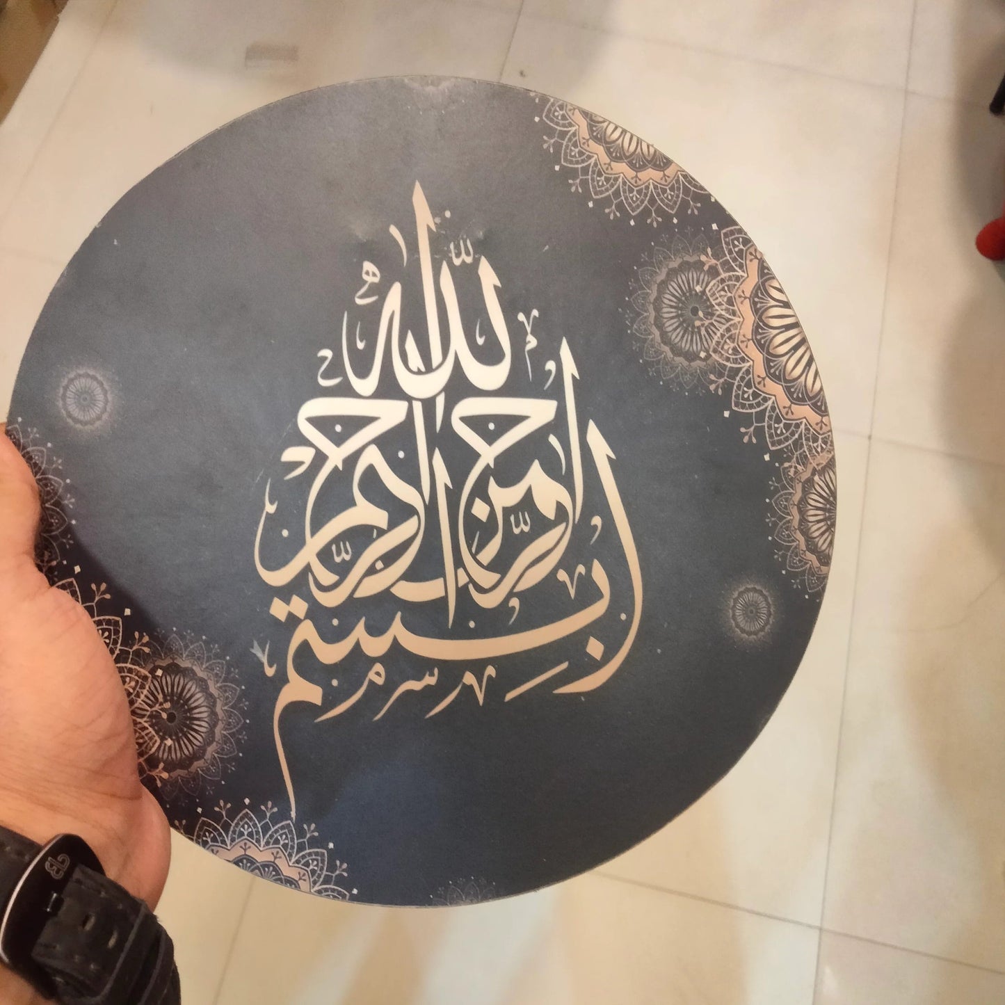 Wooden Calligraphy 10 Inches Dia - Style 7