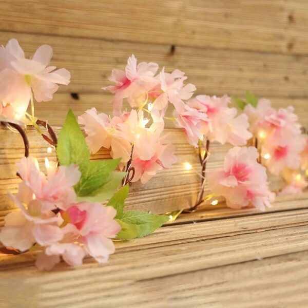 Pink led sakura floral string light