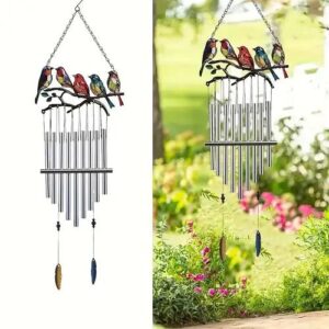 Wall hanging bird metal wind chime