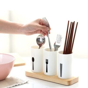 3pcs Drain Chopsticks Holder with tray