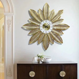 Golden Leaves Wall clock