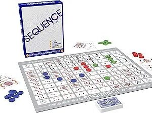 SEQUENCE- Original SEQUENCE Game with Folding Board, Cards and Chips, Ages 7+