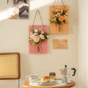 Wooden Wall hanging with flower arrangements