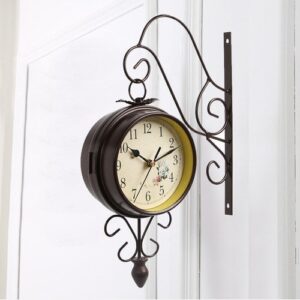 Nordic antique double-sided wall clock