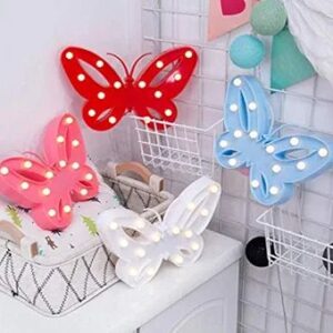 Butterfly Alphabet Lights LED Light Up White Plastic Letters Standing Hanging