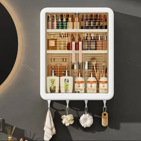 Bathroom Cabinet Punch-Free Wall-Mounted Storage Rack with Magnetic Suction - Image 7