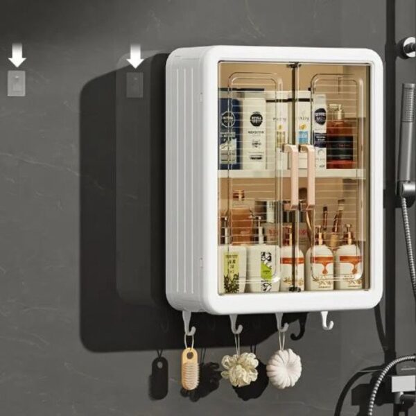 Bathroom Cabinet Punch-Free Wall-Mounted Storage Rack with Magnetic Suction - Image 6